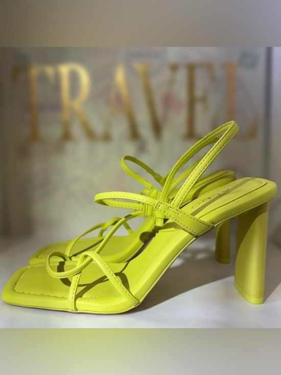 Aldo Shoes - Aldo Chartreuse Strappy Block Heel Sandals